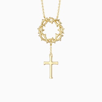 Crown of Thorns Cross Necklace