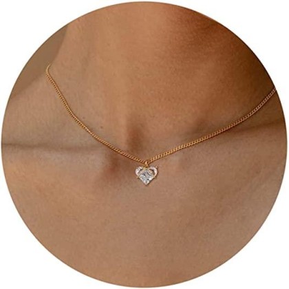 Chunky Heart Pendant Choker Necklaces