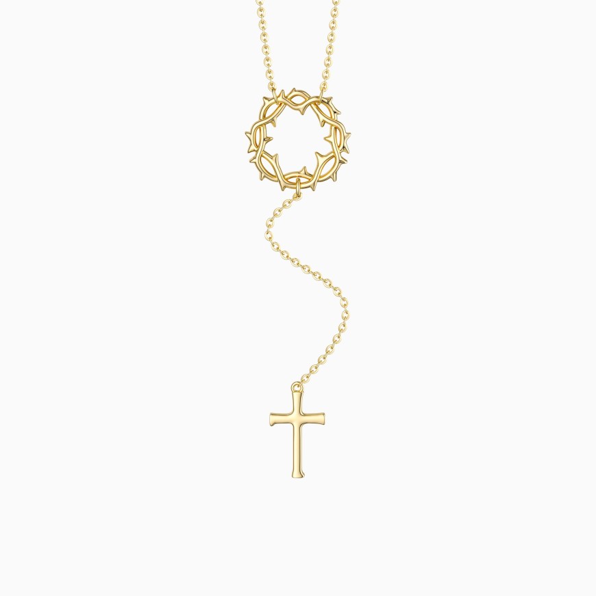 Cross Crown of Thorns Necklace