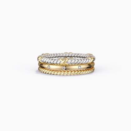 Three-Loop Stackable Knot Ring Set