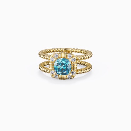 Double Twisted Rope Solitaire Ring