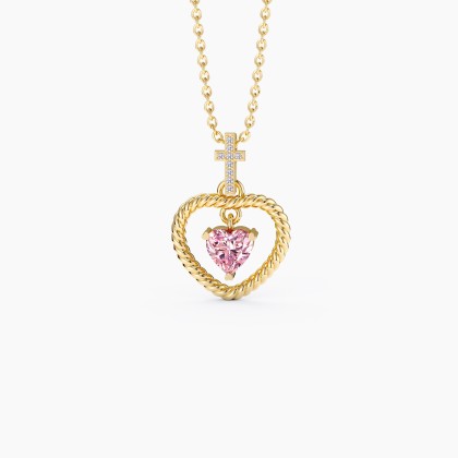Twisted Heart Cross Pendant Necklace