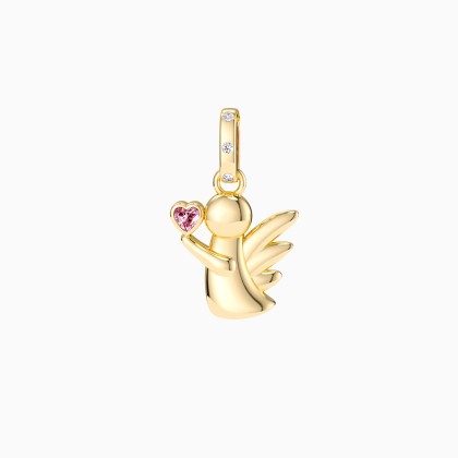 Angel with Pink Heart Love Charm Pendant