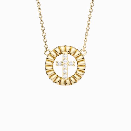 Devout Round Cross Symbol Necklace