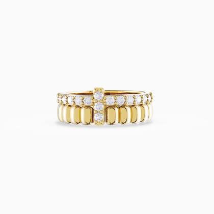 Eternal Setting Cross Two-piece Ring Set