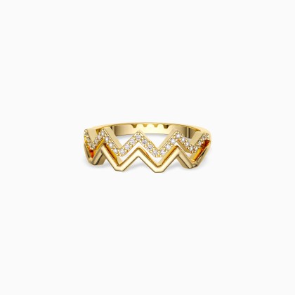 Customized Highs And Lows Wave Ring
