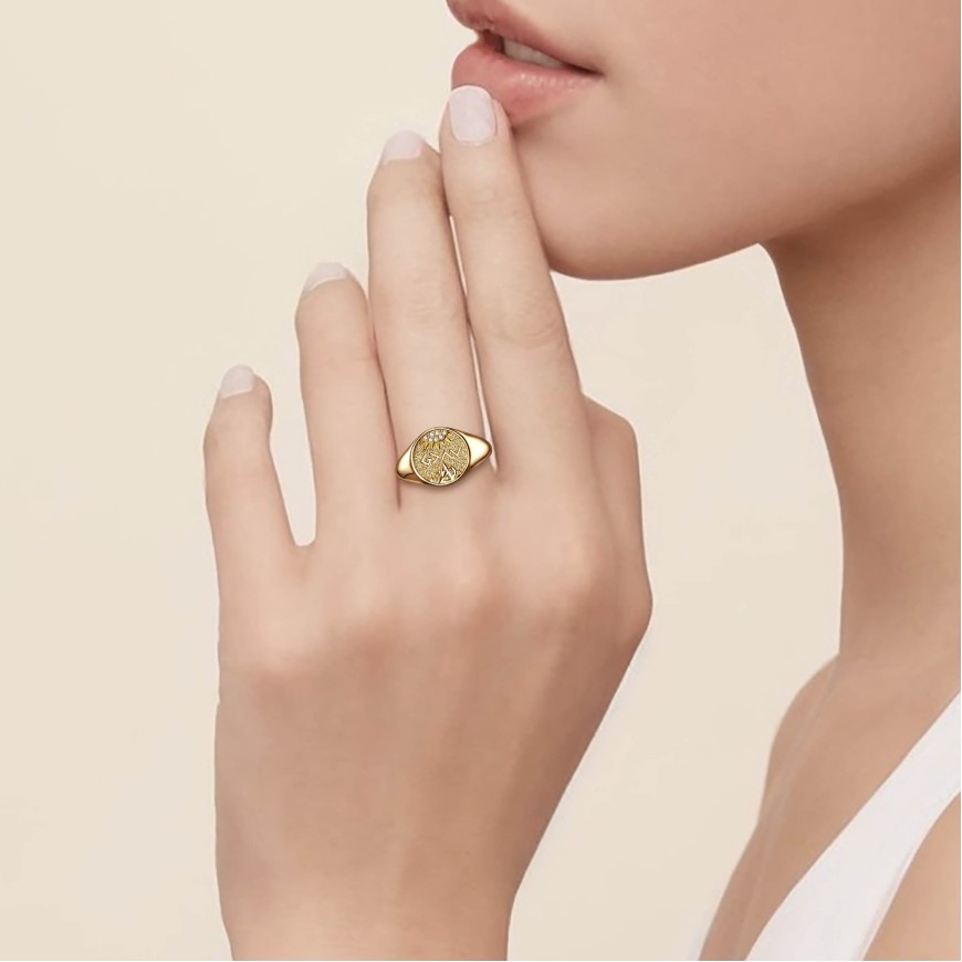 Customized Highs And Lows Signet Ring