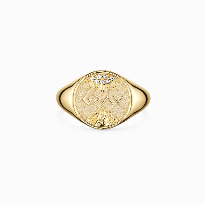 Customized Highs And Lows Signet Ring