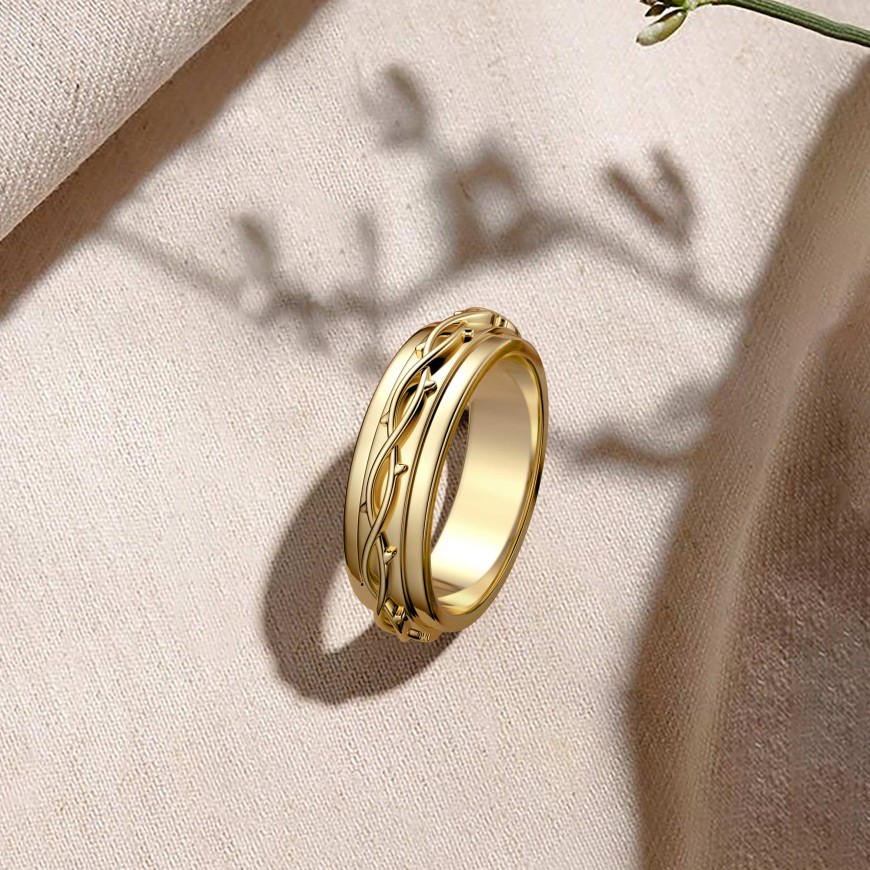 Crown of Thorns Meditations Spinner Fidget Ring For Anxiety Relief