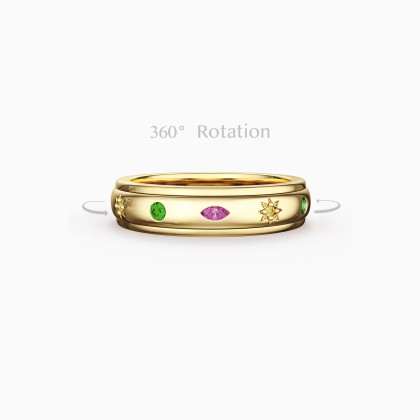 Soleil Celestial Meditations Spinner Fidget Ring For Anxiety Relief