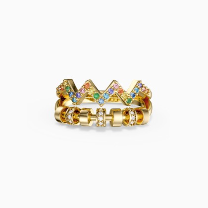 Highs and Lows Serenity Rainbow Spinner Fidget Ring