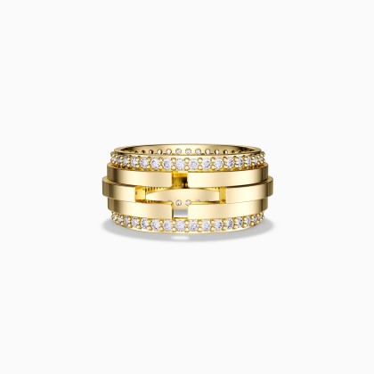 Cut-Out Cross Staircase Statement Ring