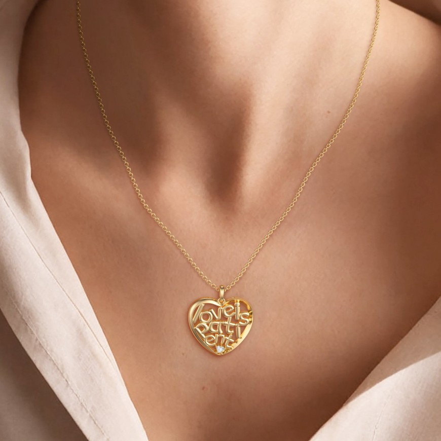 'Love Is Patient' Infinite Love Heart Pendant Necklace