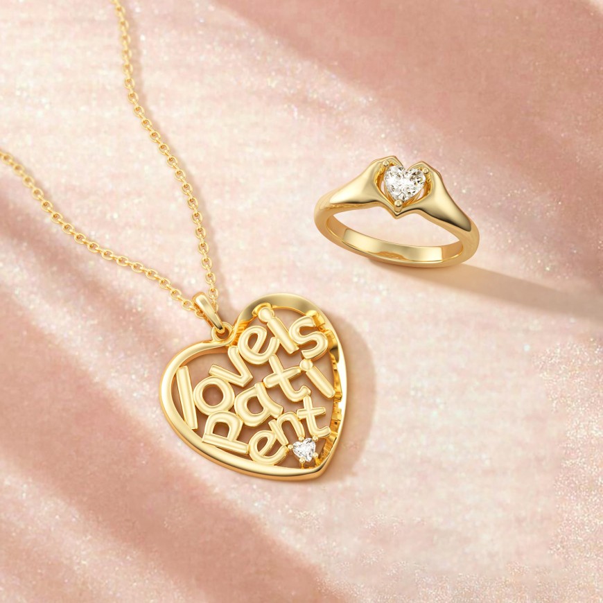 'Love Is Patient' Infinite Love Heart Pendant Necklace