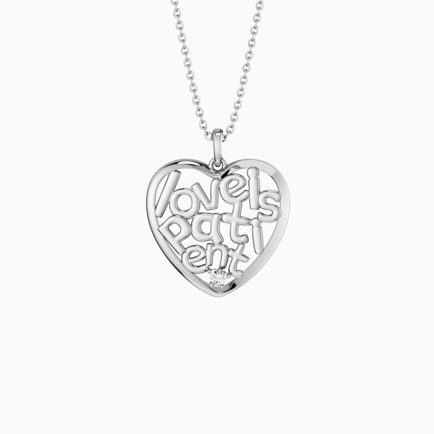 'Love Is Patient' Infinite Love Heart Pendant Necklace