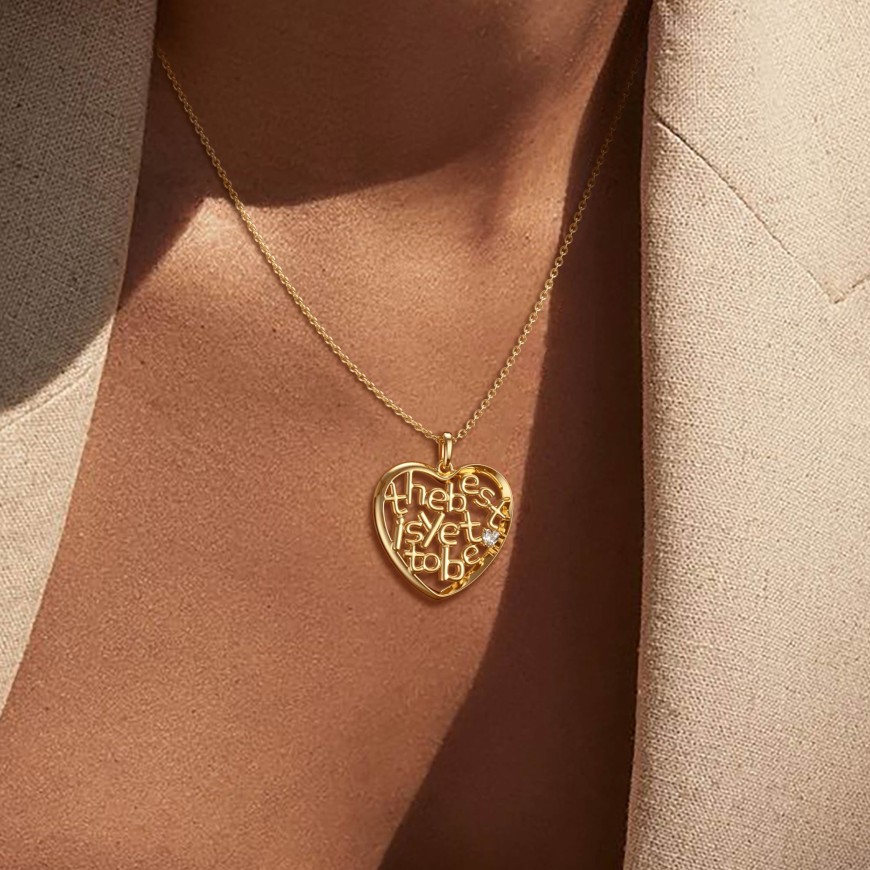 'The Best Is Yet To Be' Infinite Love Heart Pendant Necklace
