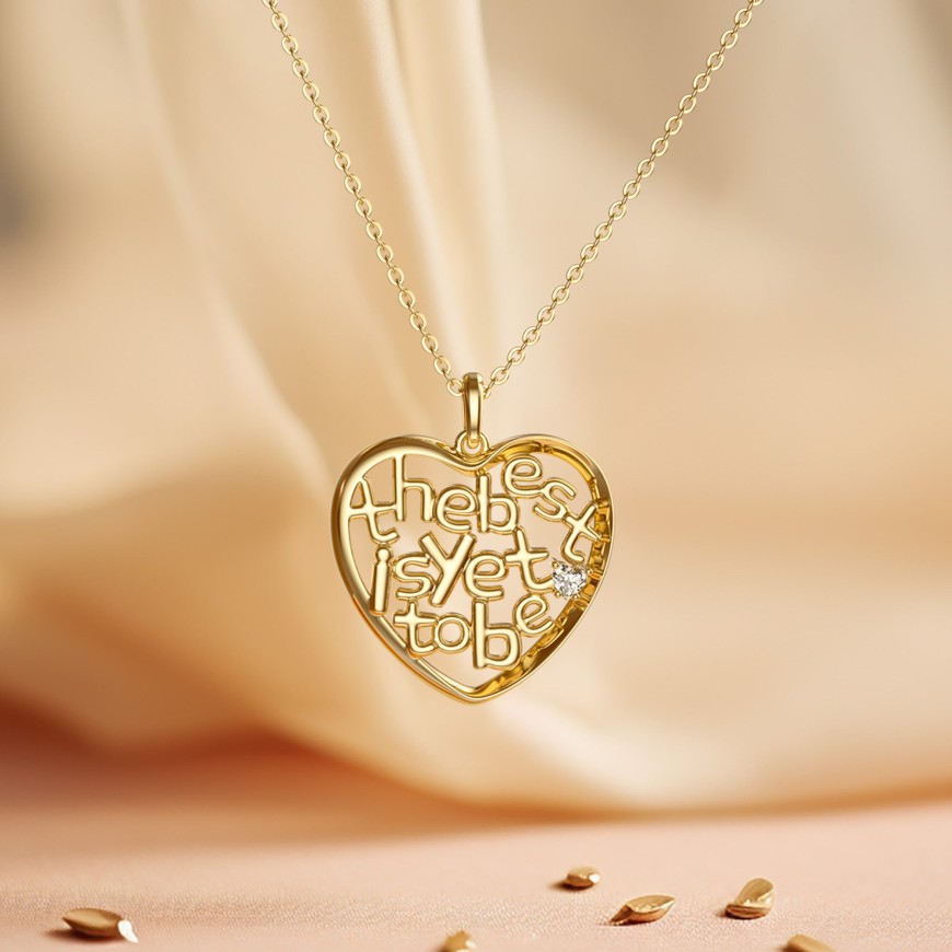 'The Best Is Yet To Be' Infinite Love Heart Pendant Necklace