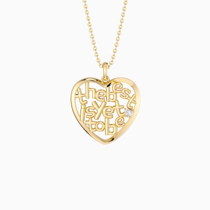 'The Best Is Yet To Be' Infinite Love Heart Pendant Necklace