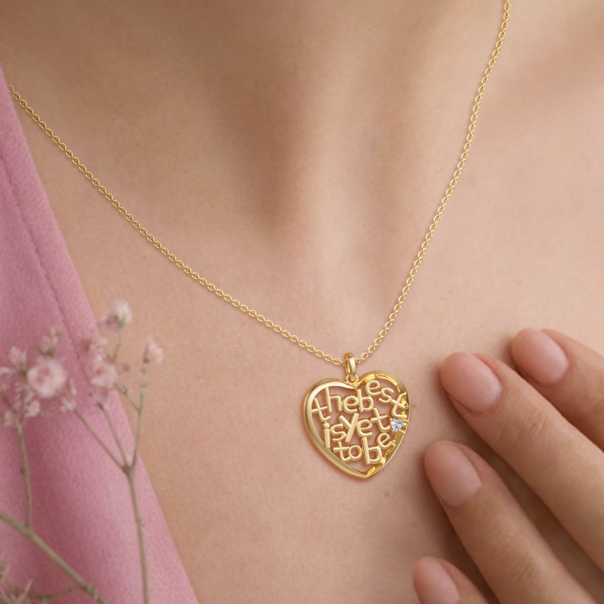 'The Best Is Yet To Be' Infinite Love Heart Pendant Necklace