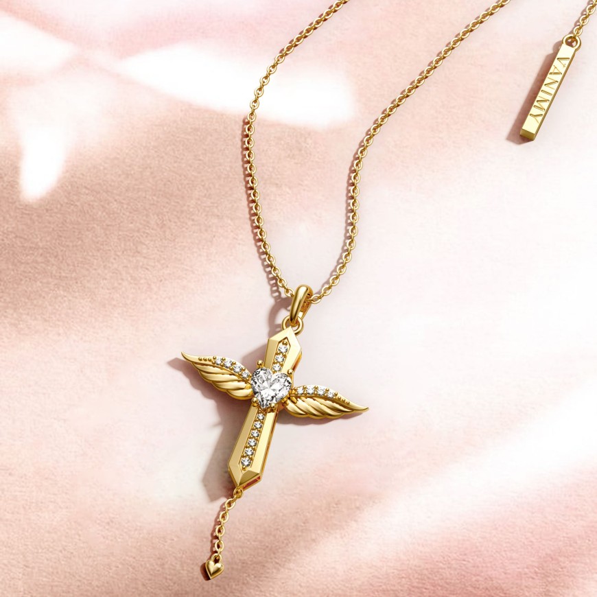 Angel Wings Dancing Love Pendant Necklace