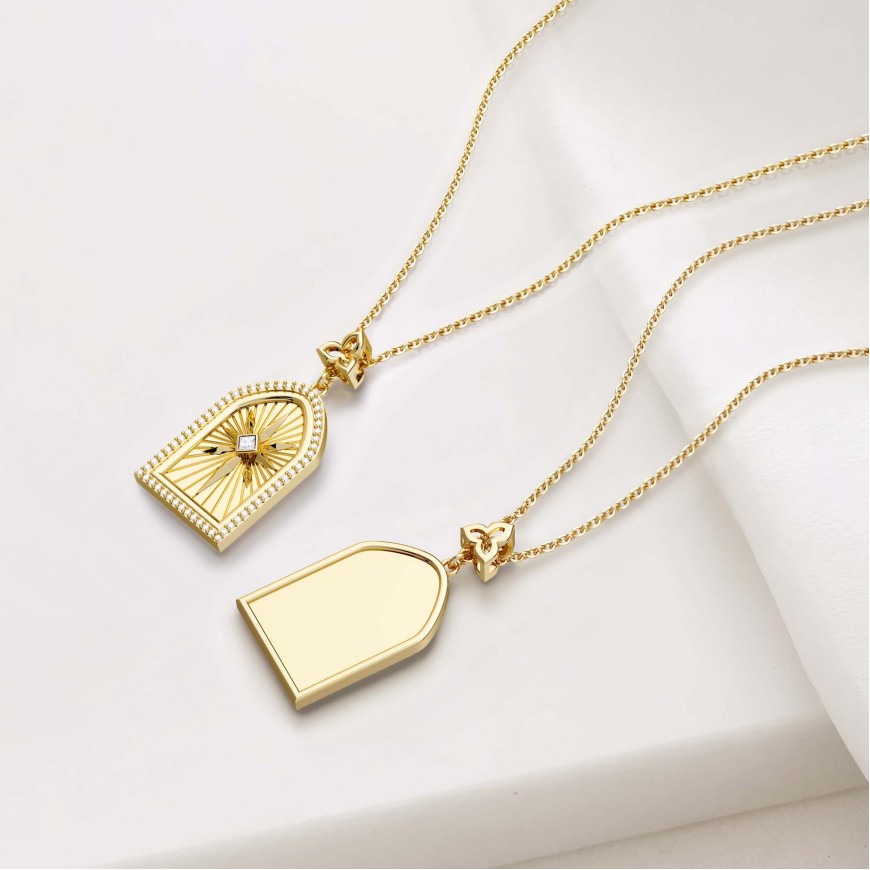 Customized Cross Medallion Pendant Engraved Necklace