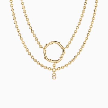 Crown of Thorns Faith Layered Necklace