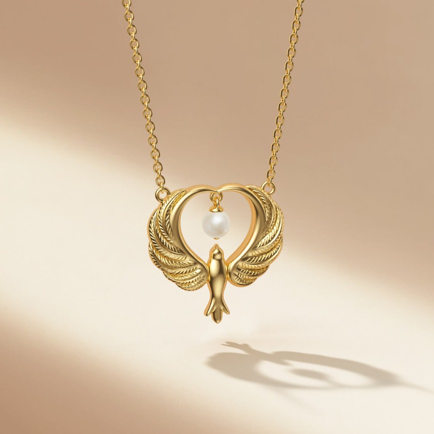 Maternal Love Dove Pearl Necklace