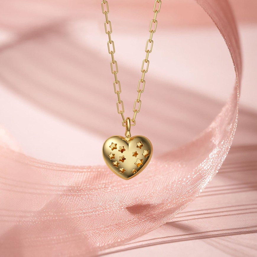 Stellar Love Heart Pendant Necklace