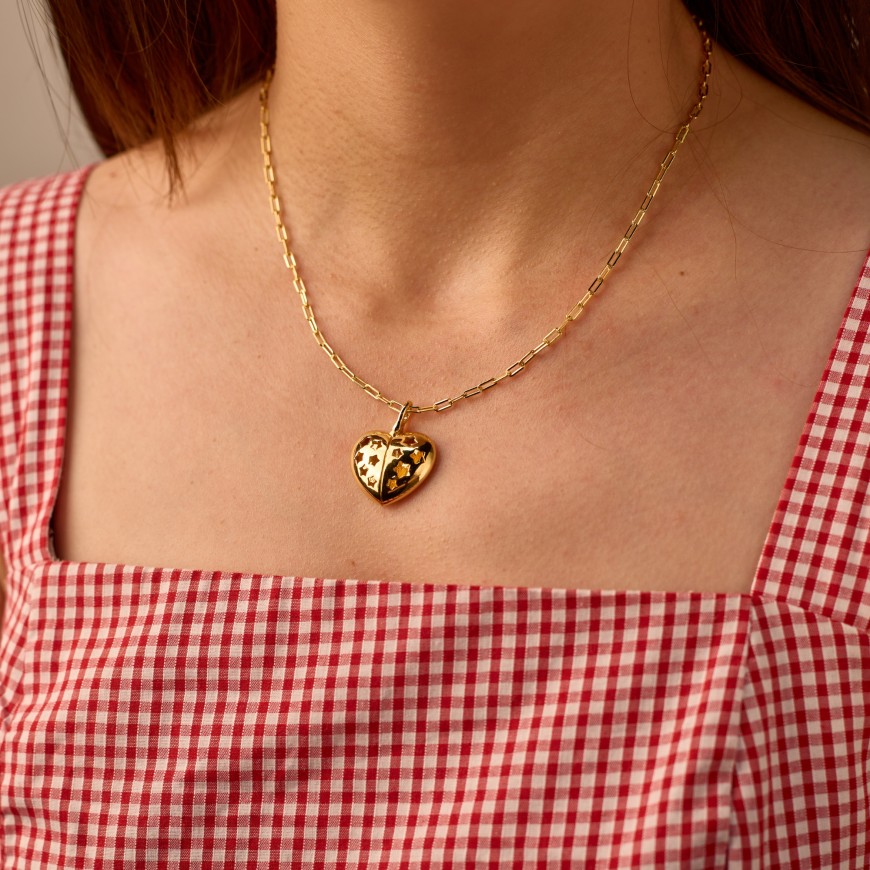 Stellar Love Heart Pendant Necklace