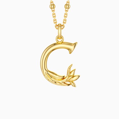 Crocus Blossom Letter C Pendant Necklace
