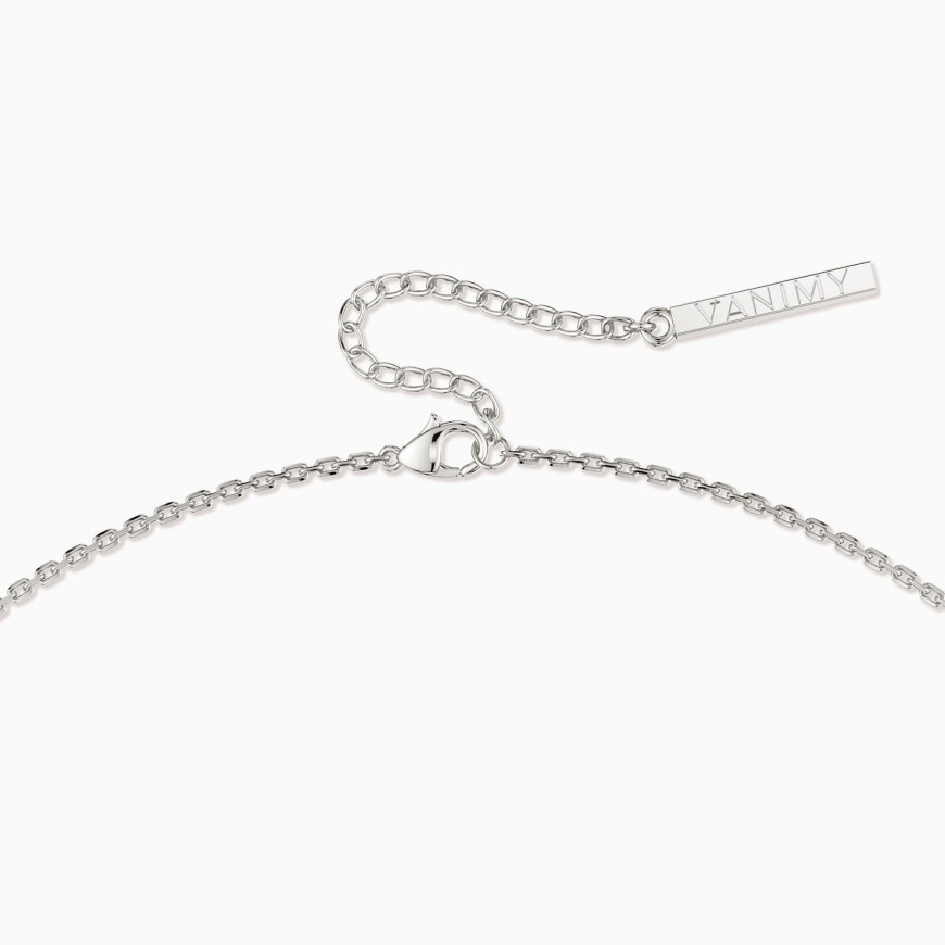 Pave Five Hearts Station Necklace