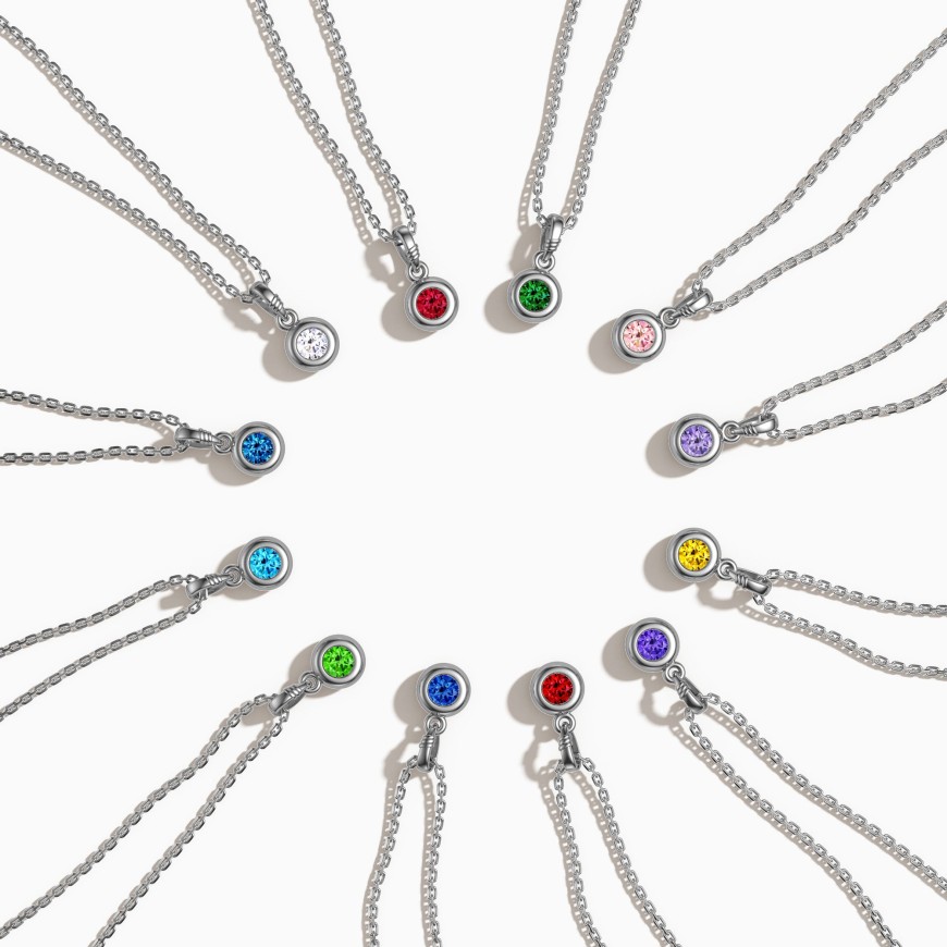 Bubble Knot Birthstone Charm Pendant