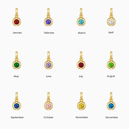 Bubble Knot Birthstone Charm Pendant