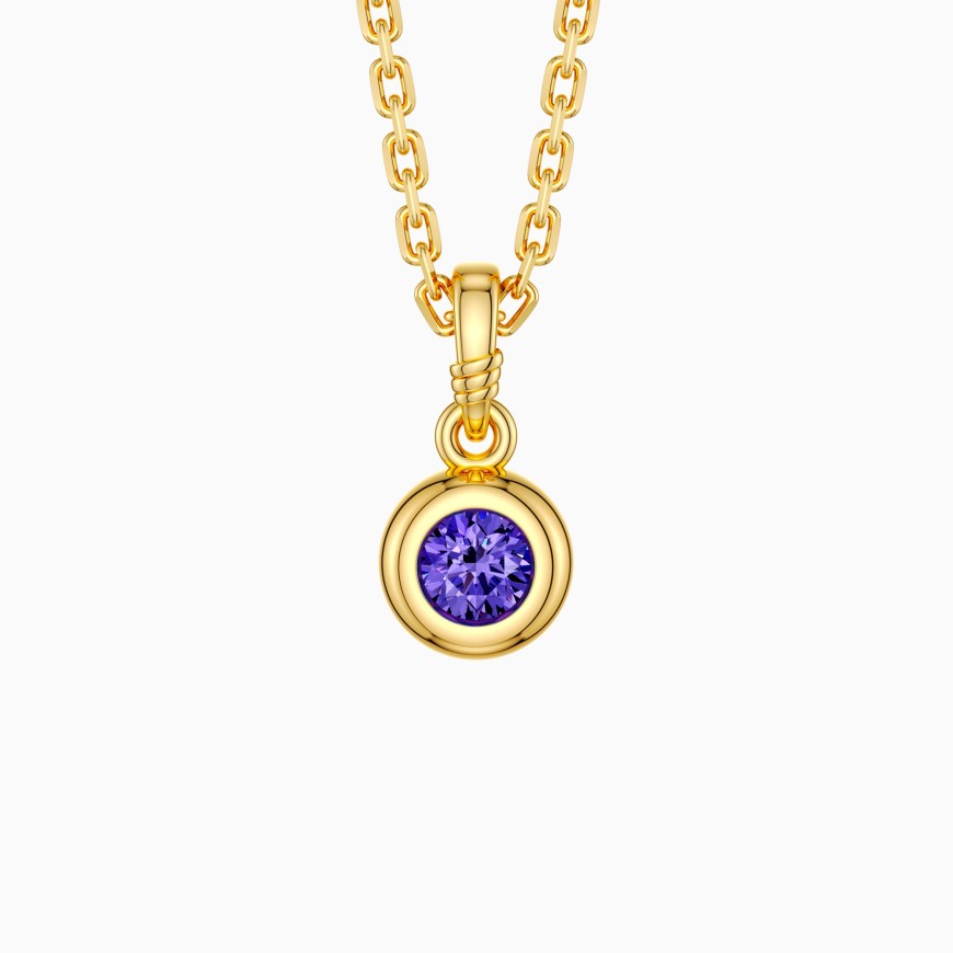 Bubble Knot February Birthstone Charm Pendant