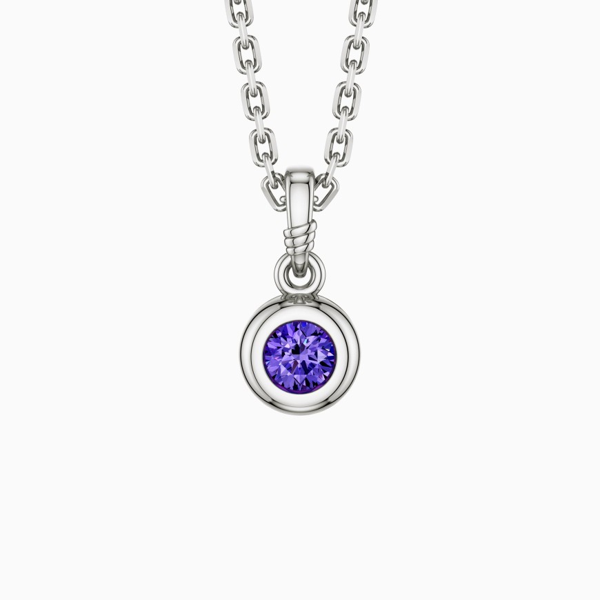 Bubble Knot February Birthstone Charm Pendant