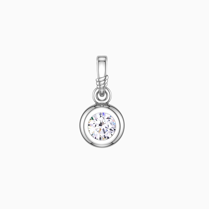 Bubble Knot April Birthstone Charm Pendant