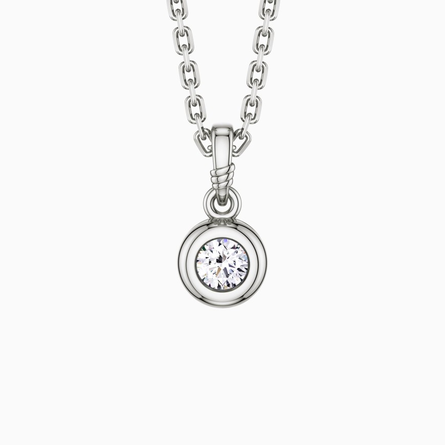 Bubble Knot April Birthstone Charm Pendant