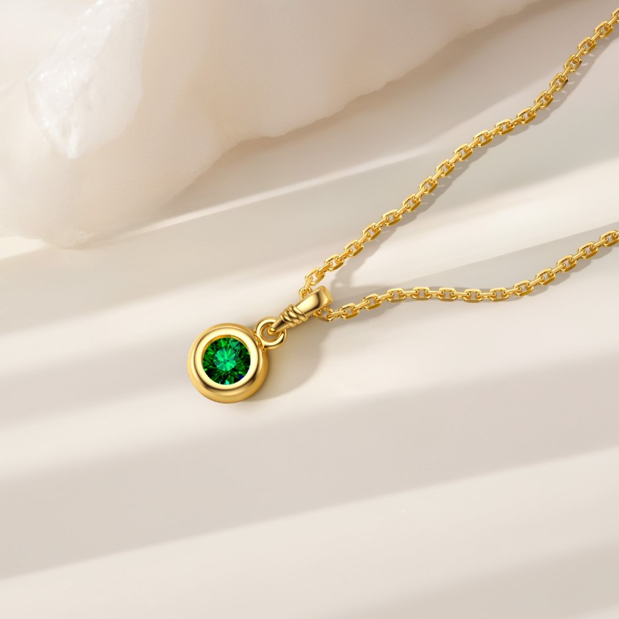 Bubble Knot May Birthstone Charm Pendant