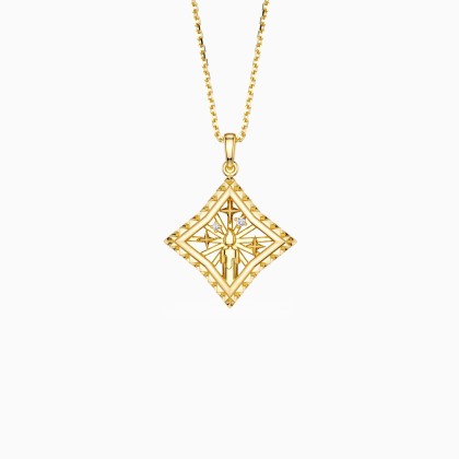 Parable of the Lamp Under a Bushel Candle Star Pendant Necklace