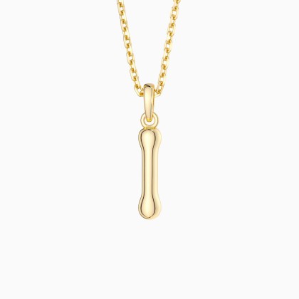 Bubble Initial Letter I Pendant Necklace