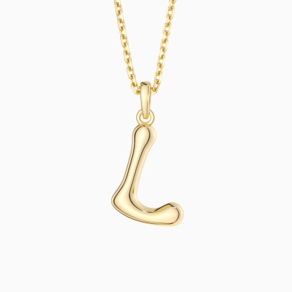 Bubble Initial Letter L Pendant Necklace