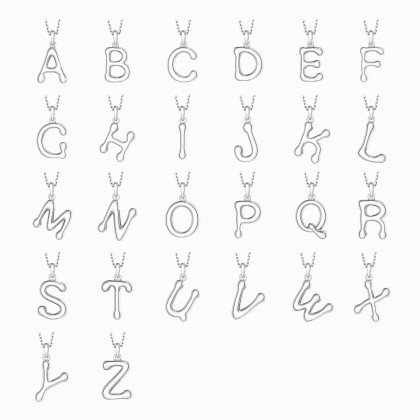Bubble Initial Letter A-Z Pendant Necklace