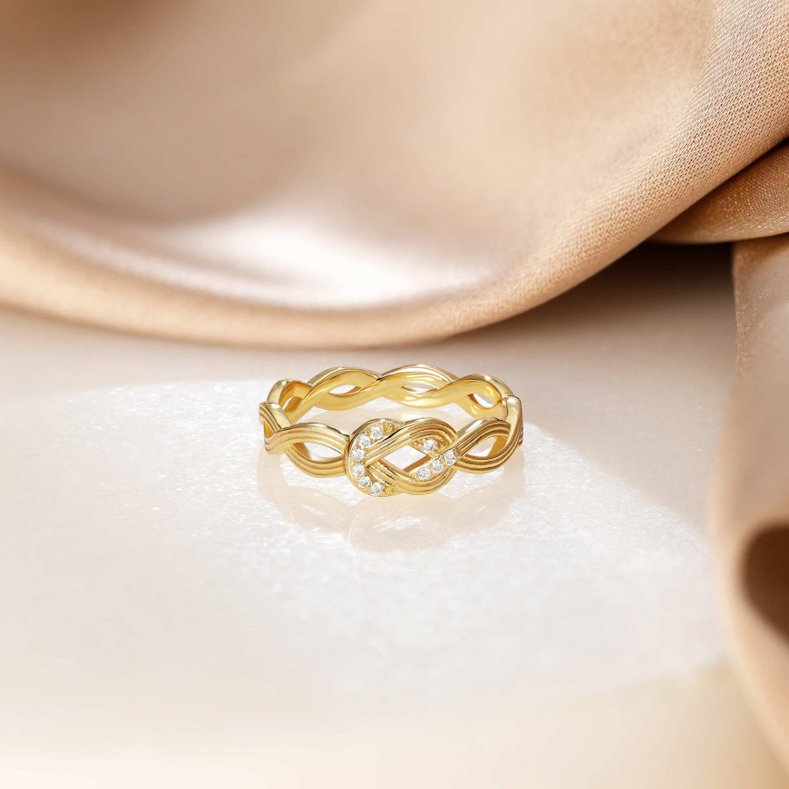 Bonding Knot Infinity Band Ring