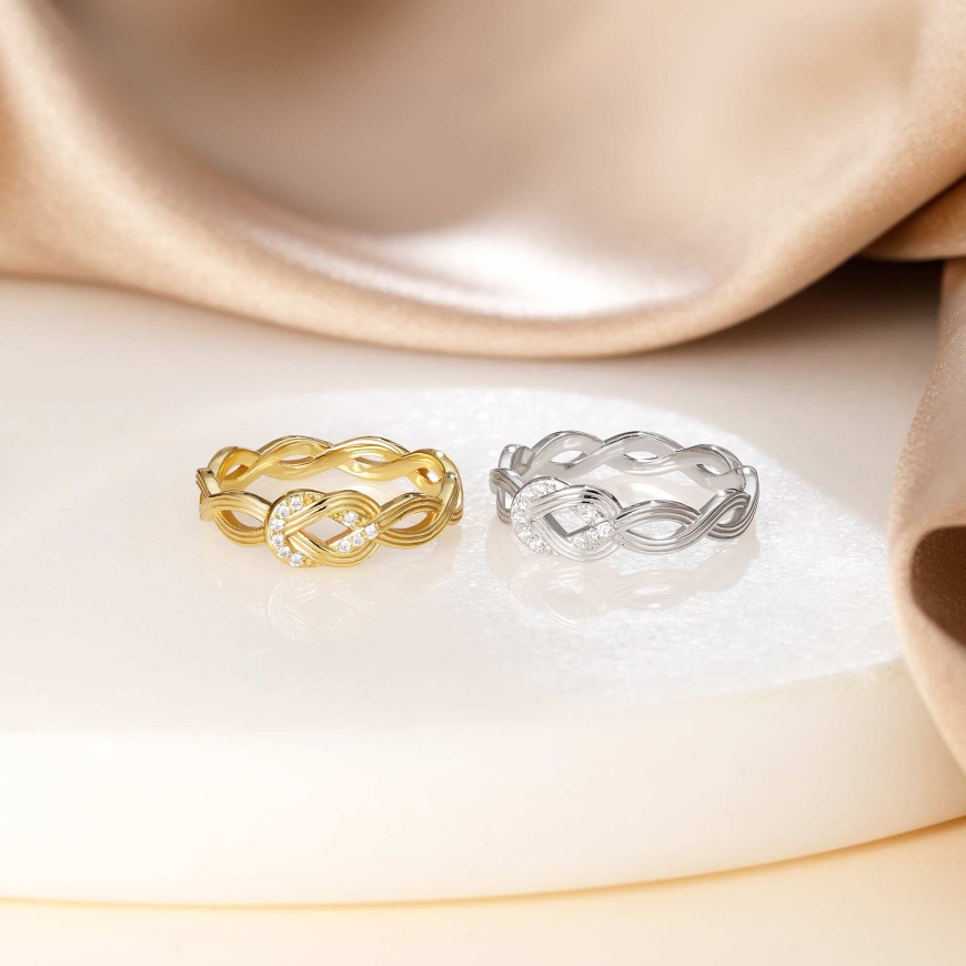 Bonding Knot Infinity Band Ring