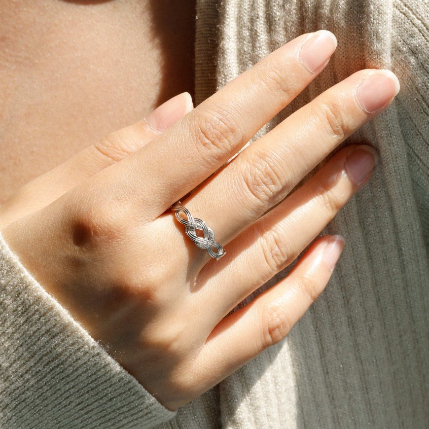 Bonding Knot Infinity Band Ring