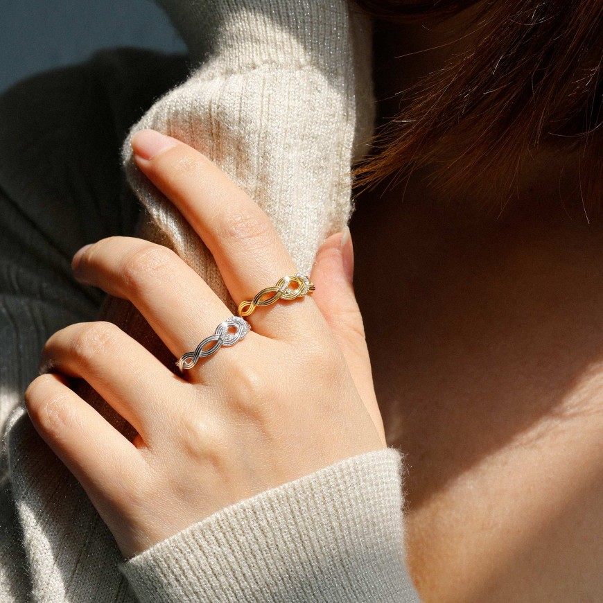 Bonding Knot Infinity Band Ring