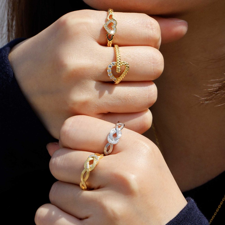 Braided Trinity Heart Ring