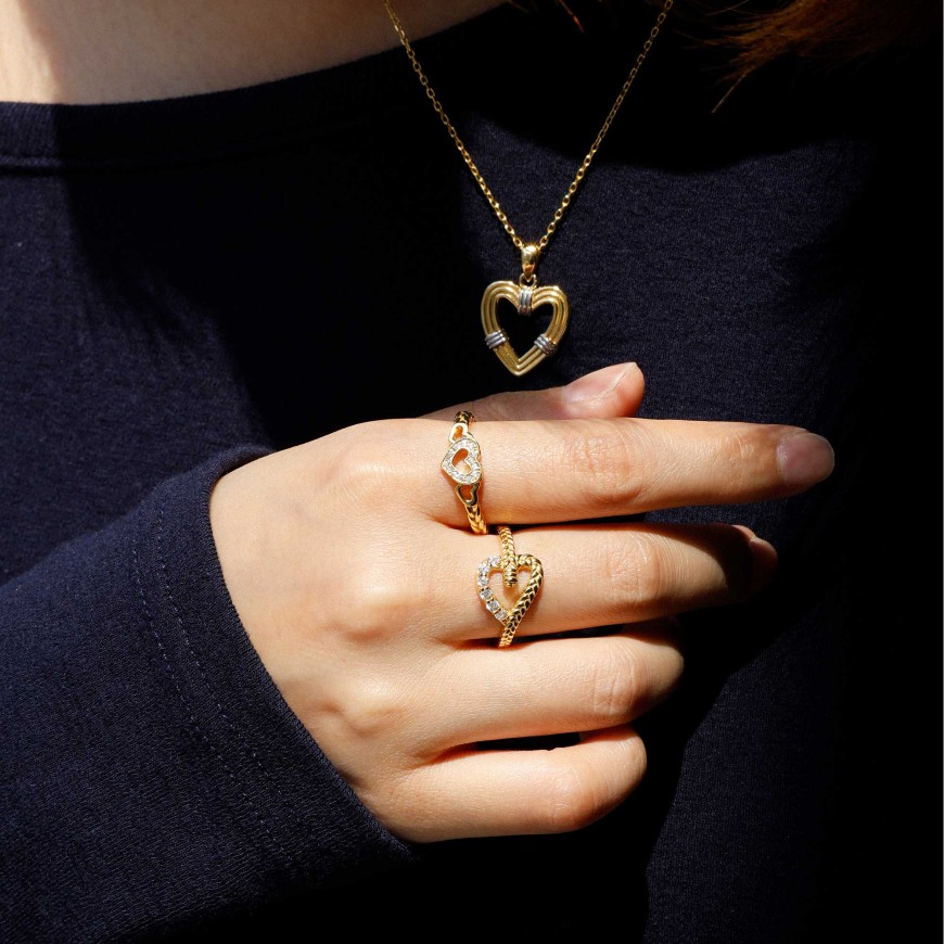 Braided Trinity Heart Ring