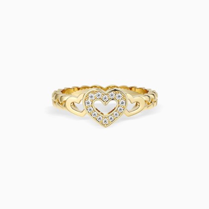 Braided Trinity Heart Ring