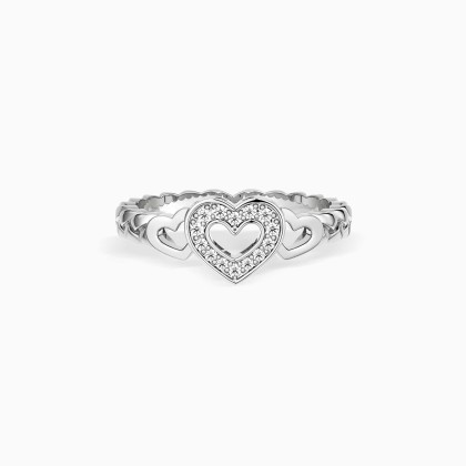 Braided Trinity Heart Ring